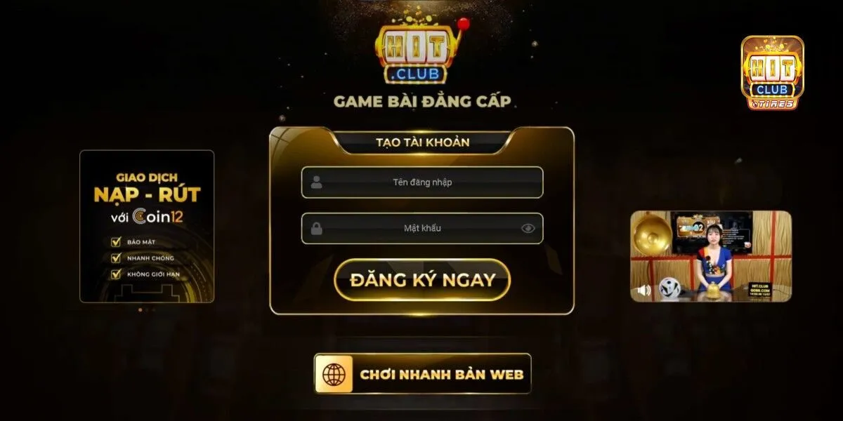 Quy trình đăng ký tài khoản Hitclub thành công